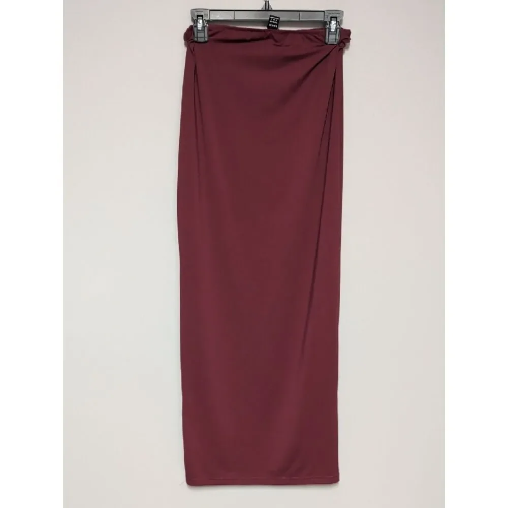 SHEIN Burgundy Maxi Skirt - Straight Silhouette